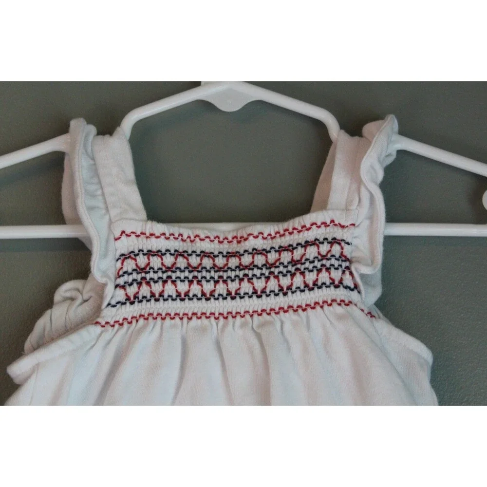 Heartstrings Baby Girl Dress Red White Blue Patriotic 4th of July Size 12M